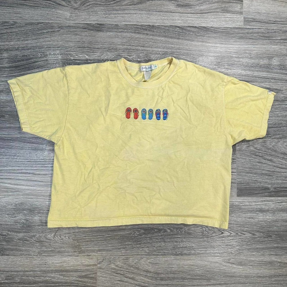 Fresh Produce Yellow Beachy Top One Size Crop Top Tee Women's OS
